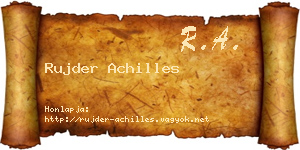 Rujder Achilles névjegykártya